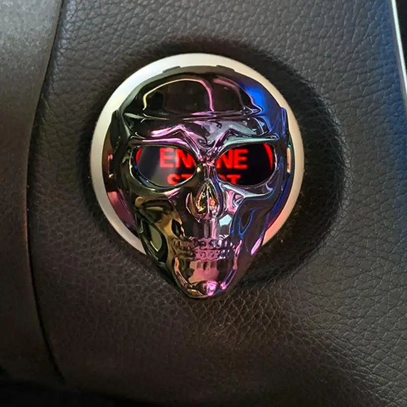 Car Push Start Button Sticker Retro Car Engine Start Stop Button Cover Gothic Car Accessories Engine Start Stop Button Cover For