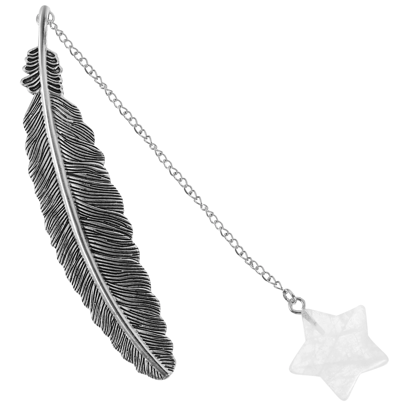 

Crystal Bookmark White Crystal Pendant Shape Bookmarks Women Reading Accessories Decorative Plume Student
