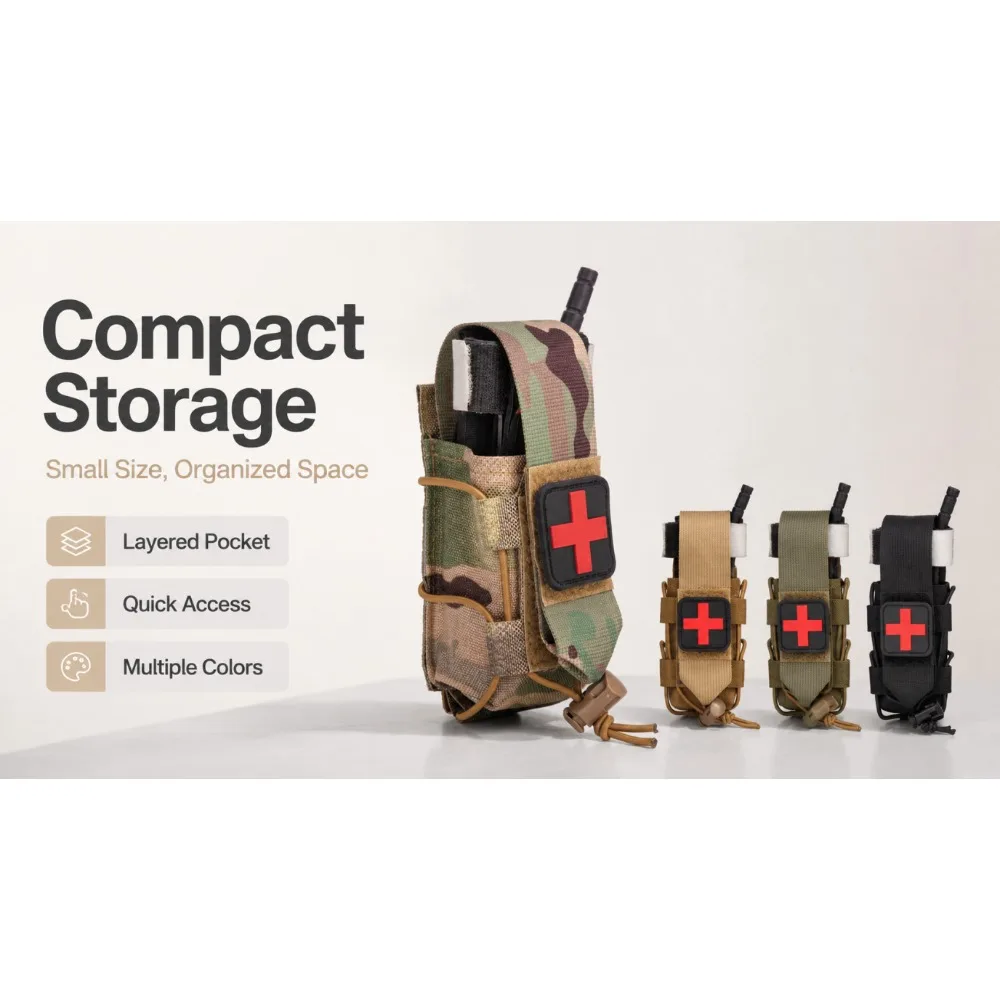 MOLLE Tourniquet Holder IFAK TQ Holster Tactical Medical Pouch Outdoor Hiking Hunting Camping EMT Survival Scissor First Aid Bag