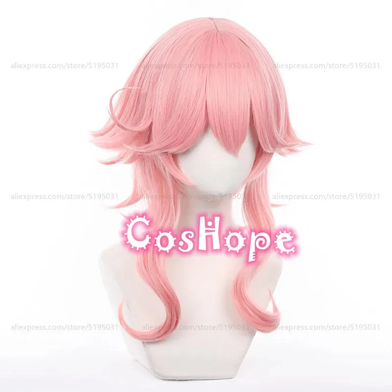 2025 Dori 50cm Medium Long Unisex Pink Wig Anime Cosplay Heat Resistant Synthetic Wigs Halloween