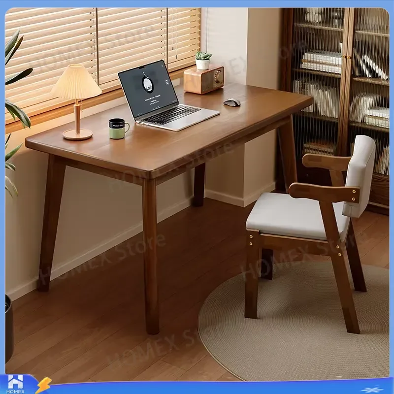 Solid Wood Computer Desk Small Space Saving Wall Mounted Table Home Office Study Writing Desk for Bedroom Apartment Adult
