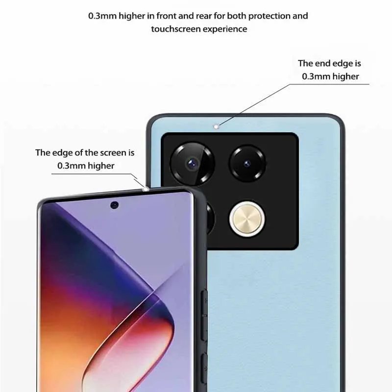 For Infinix Note 40 Pro Case Leather Shockproof Protect Cover For Infinix Note 40 Note40 Pro Plus 5G Soft Silicone Frame Shell