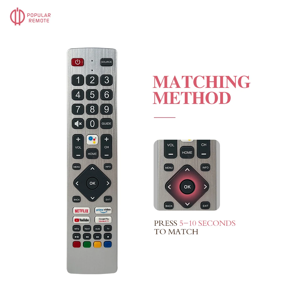 Voice TV Remote Control For Sharp Aquos TVs SHWRMC0134 55BL3EA 50BL3EA 65BL5EA With Netflix Prime Voice Youtube Button