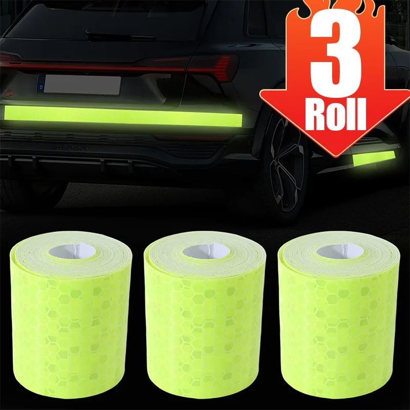 

Автомобильная мотоциклетная светоотражающая лента в рулоне 3 м флуоресцентная зеленая самоклеящаяся предупреждающая полоса для ночной безопасности велосипедный шлем грузовик прицеп