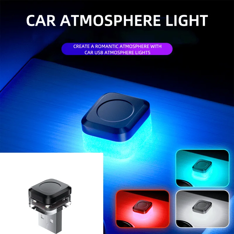 Mini Lámpara LED USB para Coche, Luz Ambiental Interior, Conexión Plug and Play, Iluminación LED Universal para Auto, Lámpara de Lectura, Decoración para Laptop