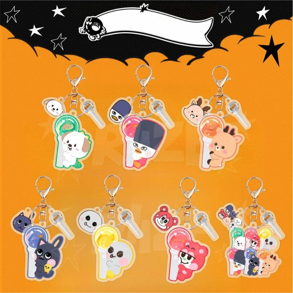 Popular Korean boys band 2024 Valentine's Day Dayze Cartoon Animal Key Chain SHOTARO WONBIN EUNSEOK Acrylic Pendant Fans Gift