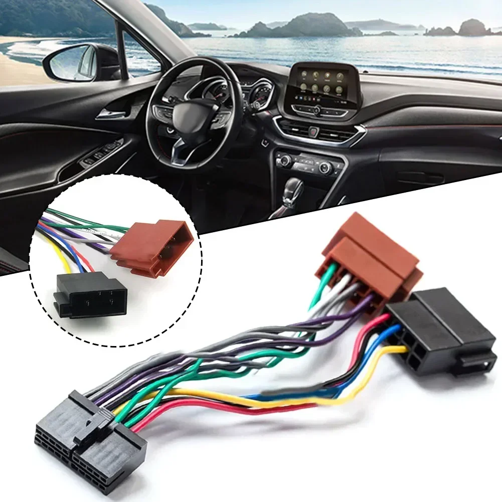Car Radio Wire Harness 20 Pin CD Audio Wiring Connector ISO Split Female Cable Auto T-plug Power Cord Connection 14cm