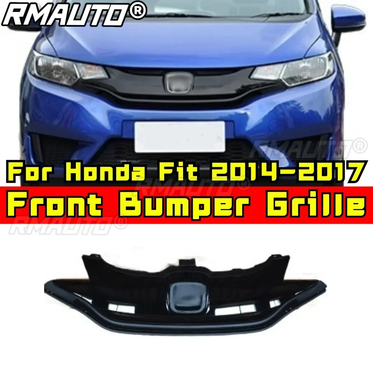 For Honda Fit Bumper Grill Racing Grills Car Front Grille Grillg Car Accessories For Honda Fit 14-18 18-20 Modification Part