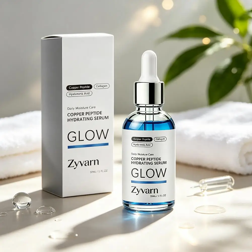 1/2pcs 30ml Copper Peptide Facial Serum Moisturizing Lifting Pore Minimizer Barrier Repair Hyaluronic Acid Hydrating Essence