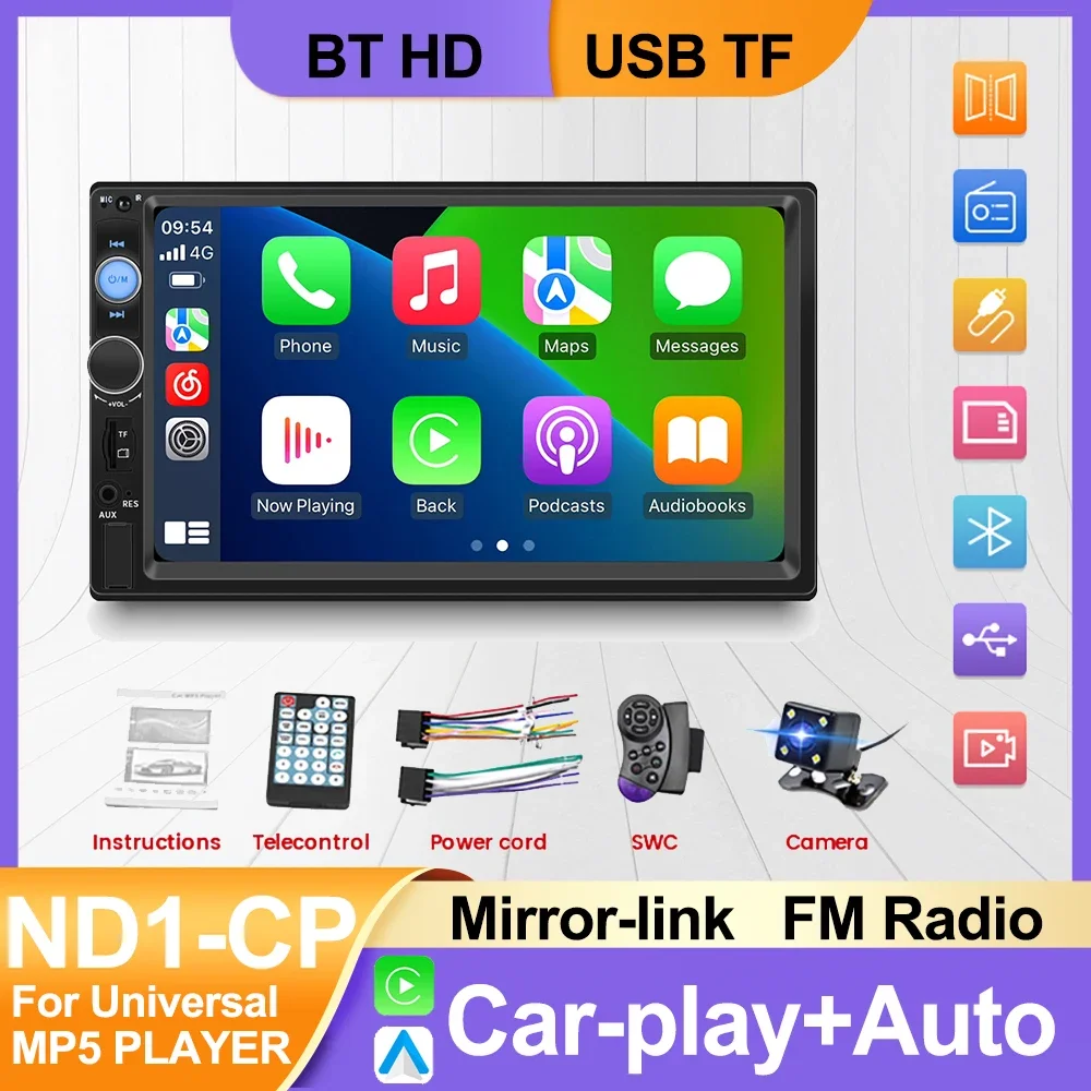 

2 Din Touch Screen Autoradio Universal for Carplay Car Radio Android Auto MP5 Player Multimedia Player 2DIN Stereo Audio FM SWC