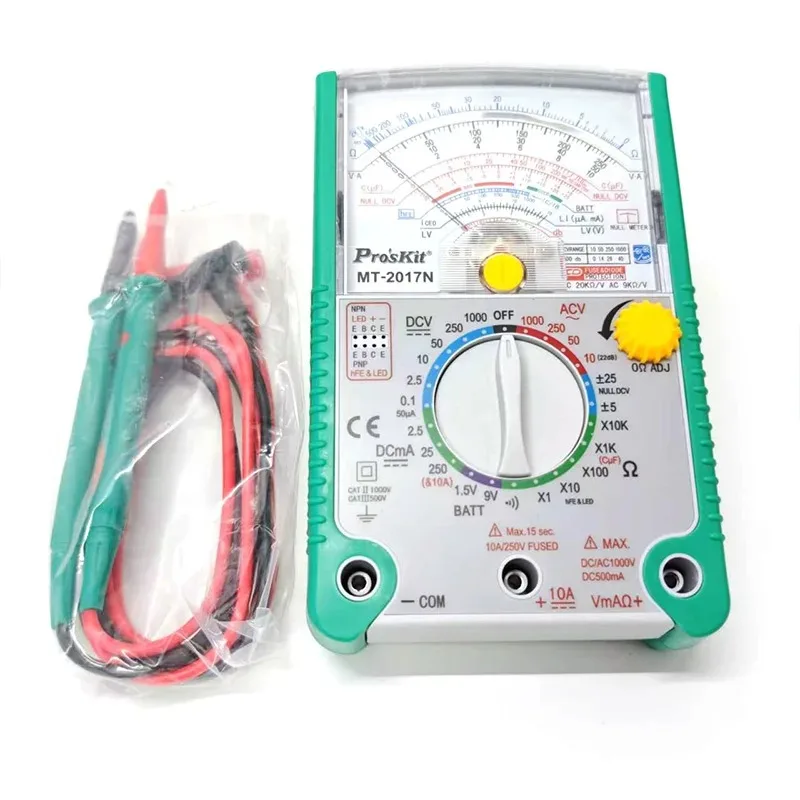 Proskit MT-2017 MT-2019 Analog Pointer Multimeter AC/DC Voltage Current Resistance Capacitance Diode HFE LED Testing Tool