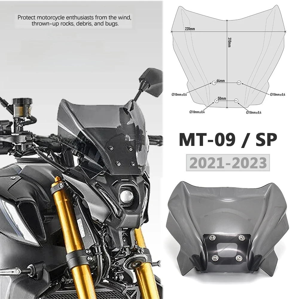 

Motorcycle Accessories Windscreen Windshield For YAMAHA MT-09 MT 09 MT09 SP 2021 2022 2023 Wind Deflector