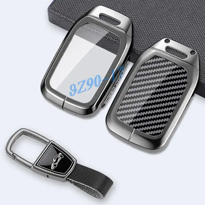 Metal Carbon Fiber Car Key Fob Case Cover Keychain For Chevrolet Silverado Tahoe Suburban GMC Yukon Sierra Acadia Terrain view 6