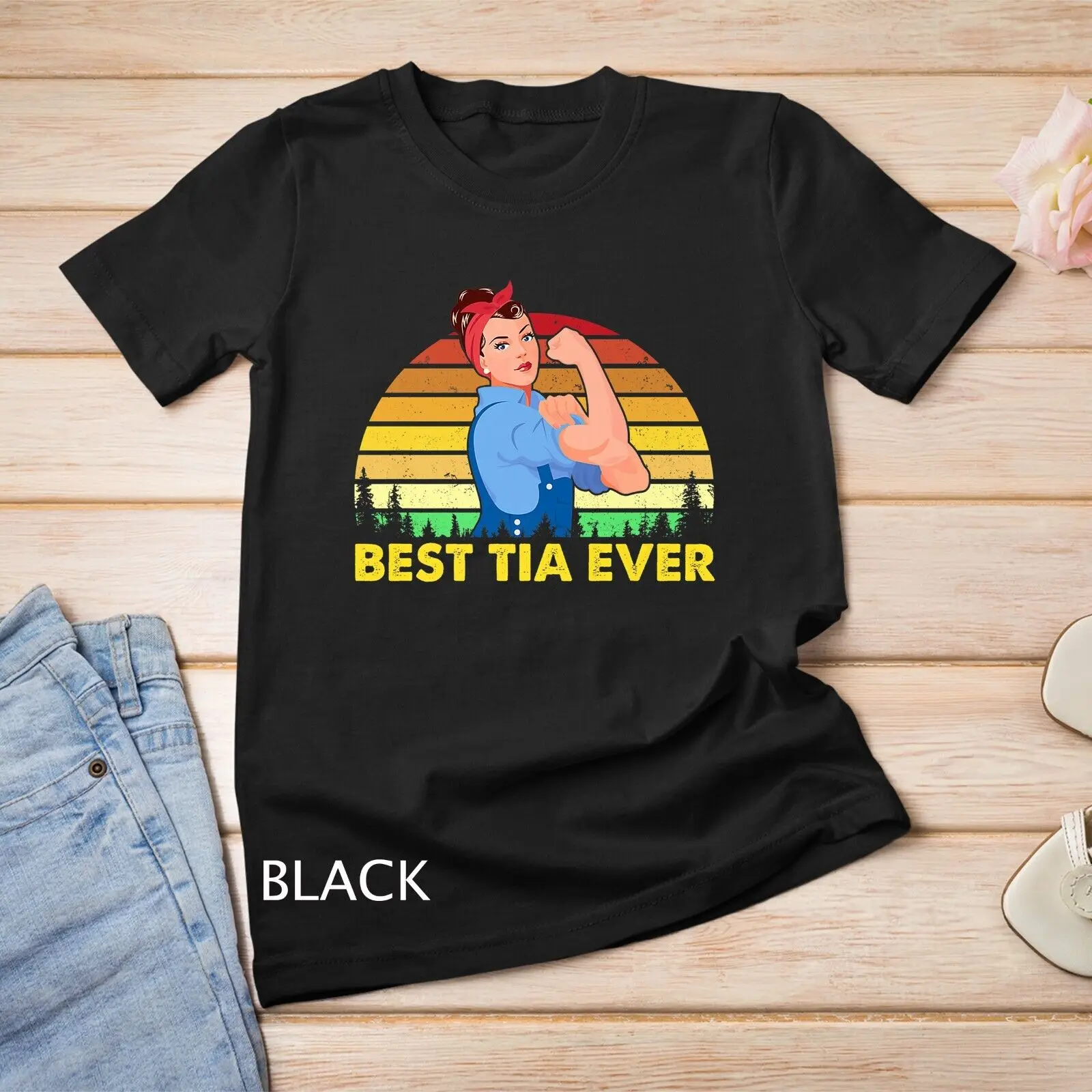 Vintage Retro Best Tia Ever Mother Day Gift T-Shirt Unisex T-shirt