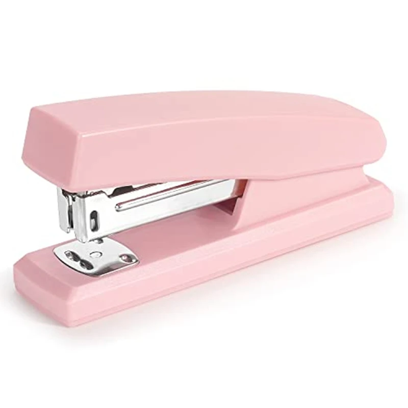 1 Piece Office Stapler For Desk Portable Durable Staplers Office Supplies (Pink)