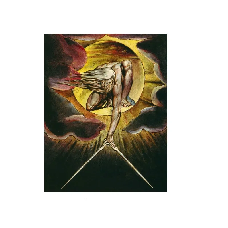 The Ancient of Days by William Blake (1794), Art Picture Print Canvas Poster,Home Wall Decor