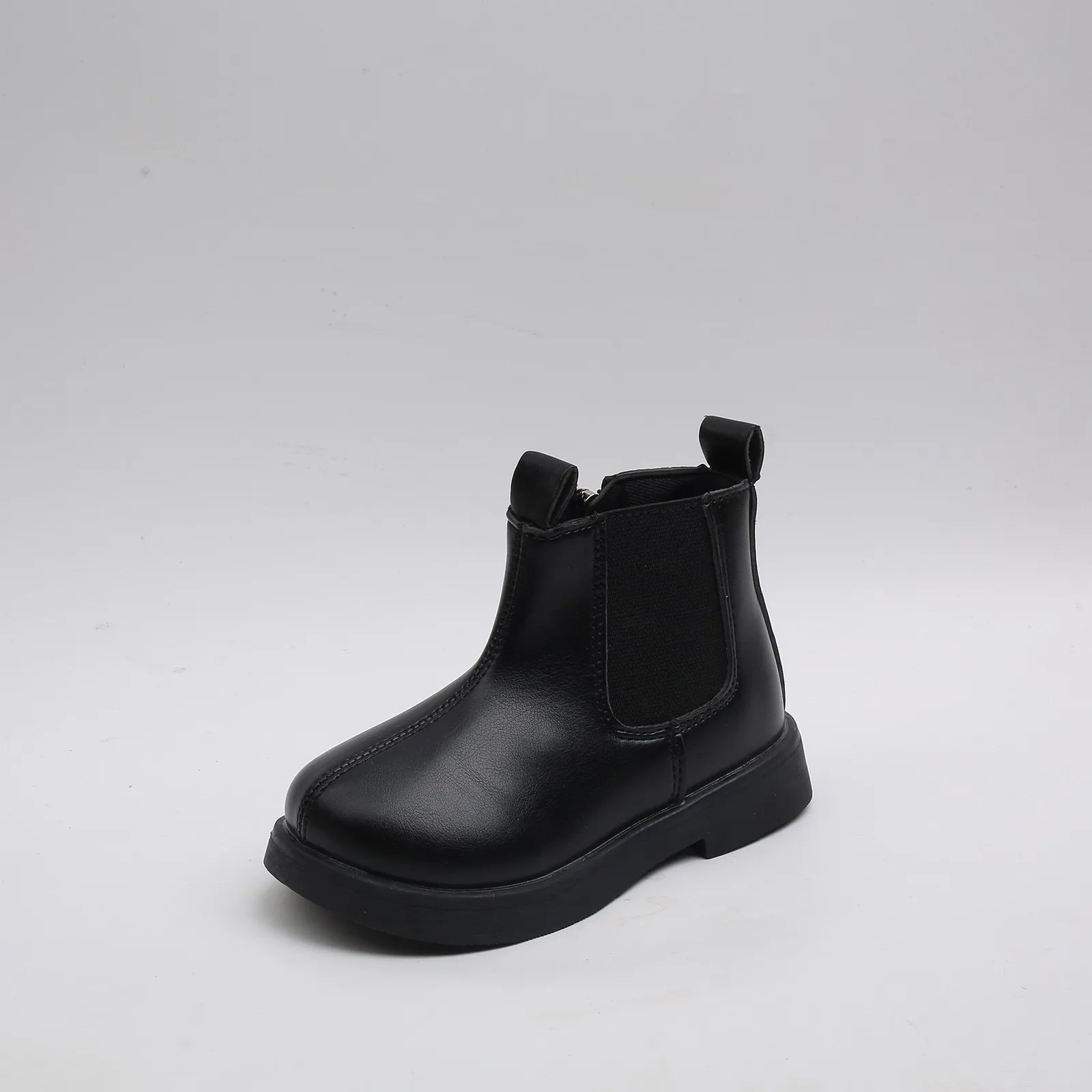 Botas de couro confortáveis antiderrapantes infantis, sola de borracha macia, botas de zíper, sapatos casuais para meninas, crianças, outono, inverno, novo