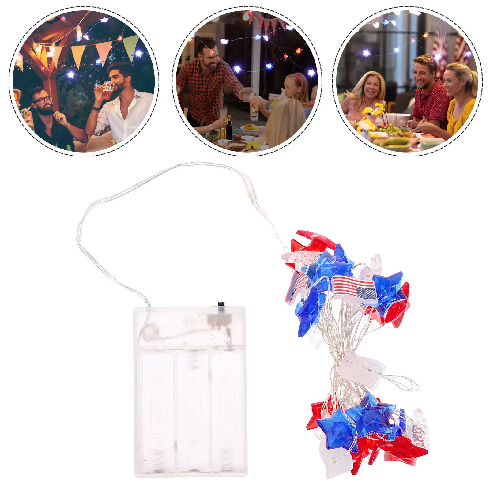 

Гирлянда с пятиконечными звездами и американским флагом, патриотическая, для декоративного оформления на День независимости, для улицы, для вечеринки в честь 4 июля