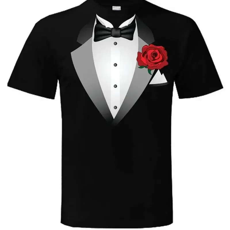 Tuxedo T Shirt Fancy Dress Outfit Stag Party Tux Free Postage Sizes S Xxxl
