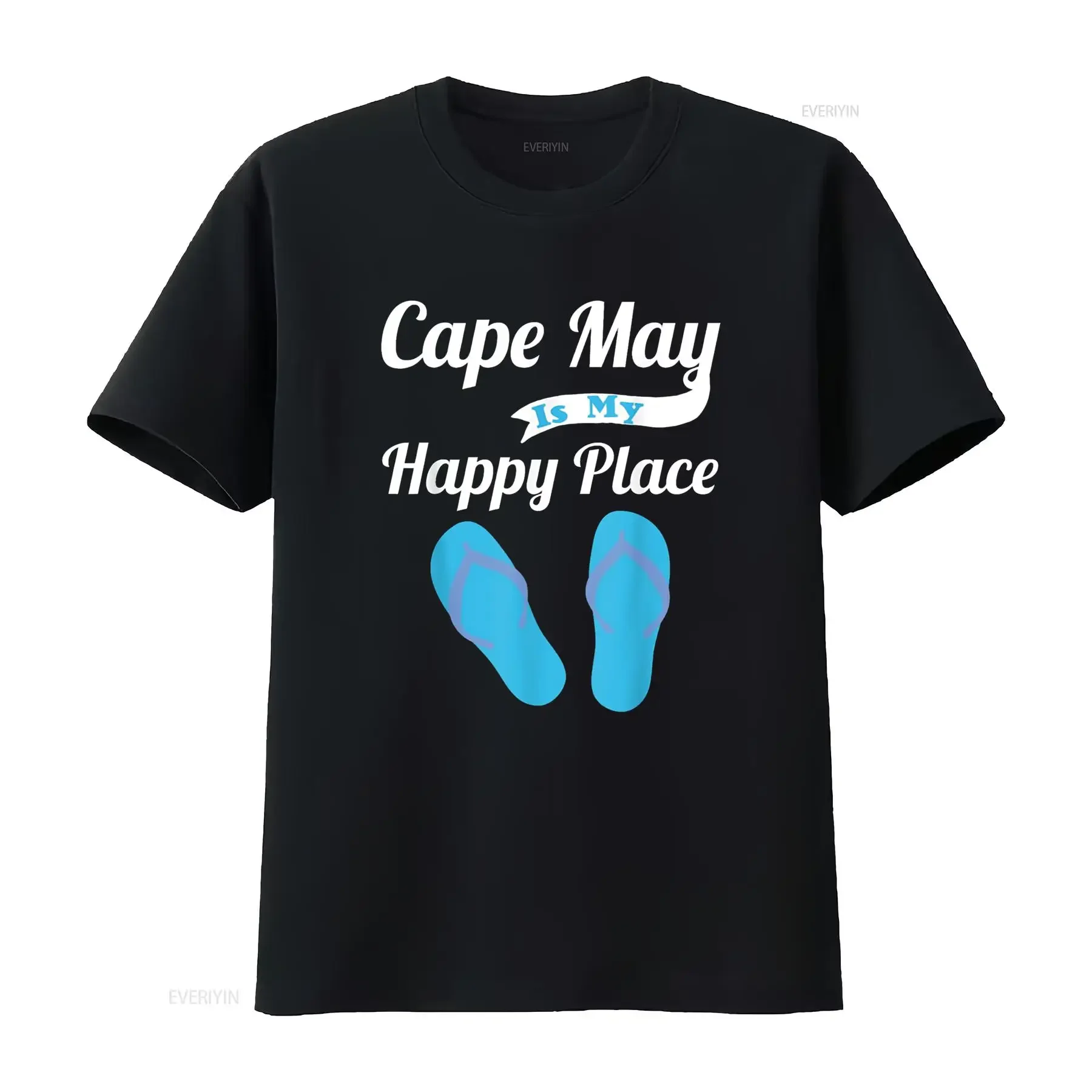 Funny Beach Vacation T Shirt Cape May Is My Happy Place vintage Washed Stretched Soft Slightly Comfortable Versatile Stylish