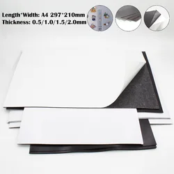 0.5/1/1.5mm 4A Magnetic Sheet Self-Adhesive White Rubber Magnetic Mat Fridge Magnet photo Picture Cutting Magnet Sheet sticker