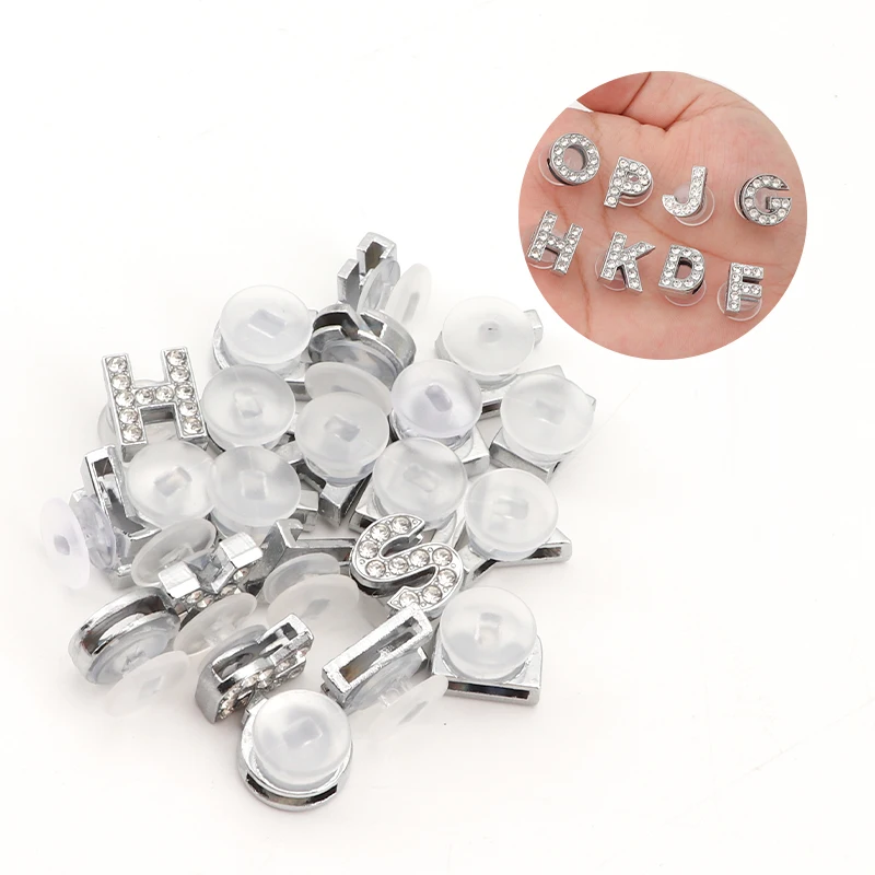 

Набор из 1 шт. бриллиантовых букв-шармов для обуви, блестящие стразы, кристаллы, алфавит, украшения для обуви своими руками, аксессуары из сплава, ювелирные изделия