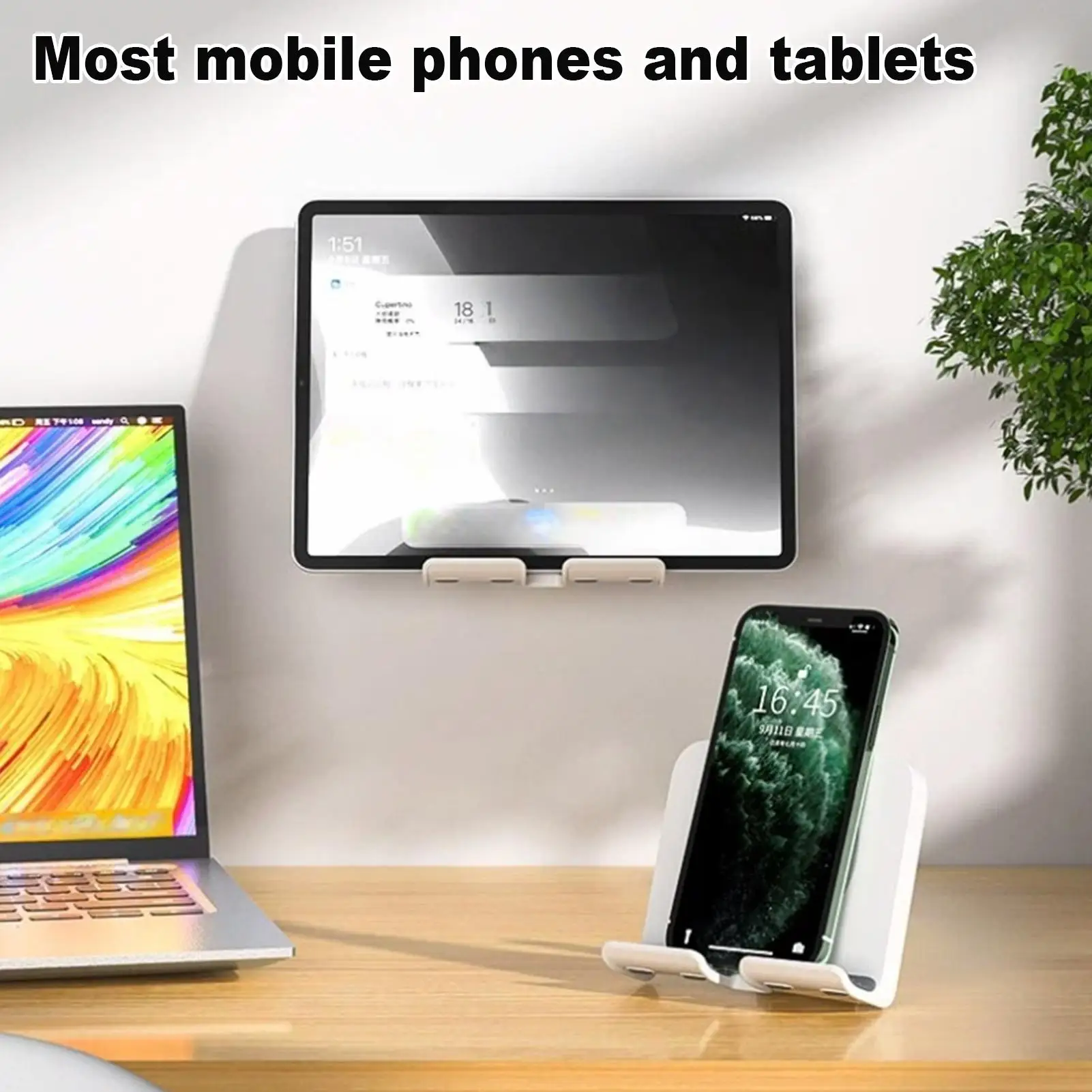 

Wall Mounted Phone Holder Shower Phone Holder Desk Phone Holder Adjustable Smartphone Support Stand Wall Mounted Cradle