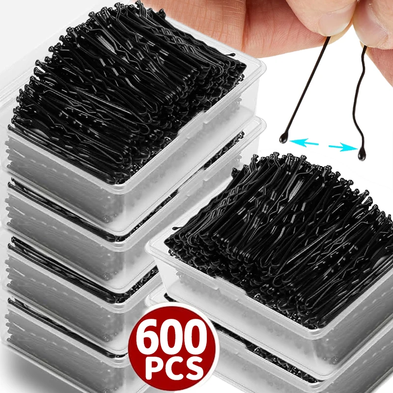 

60-600 шт., черные заколки для волос, заколки оптом для женщин-мини-заколки, тонкие толстые для всех украшений прически