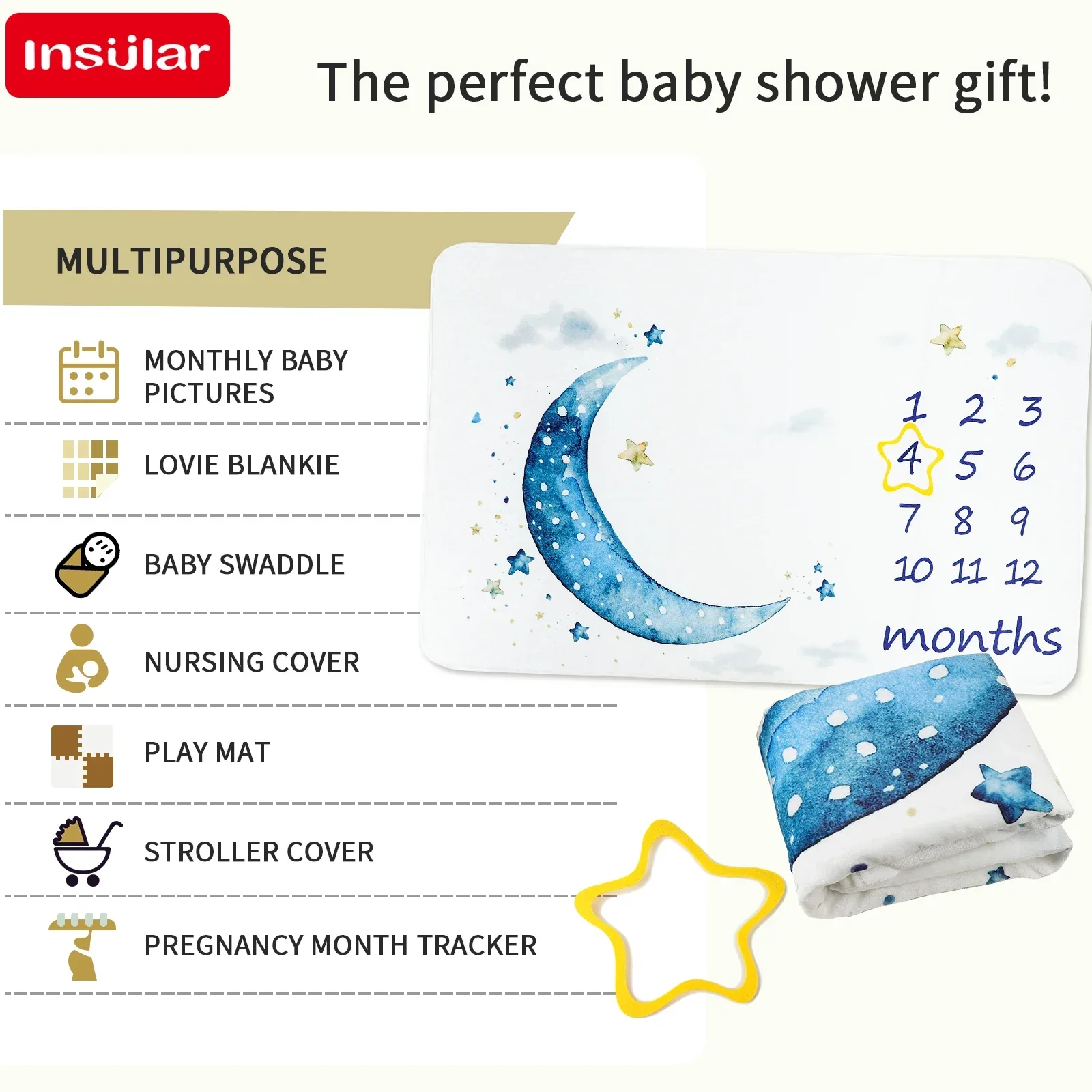 Infantil antiderrapante tapete de jogo flanela bebê mensal marco cobertor macio pele-amigável multi-funcional crianças segurando cobertor 0-1y