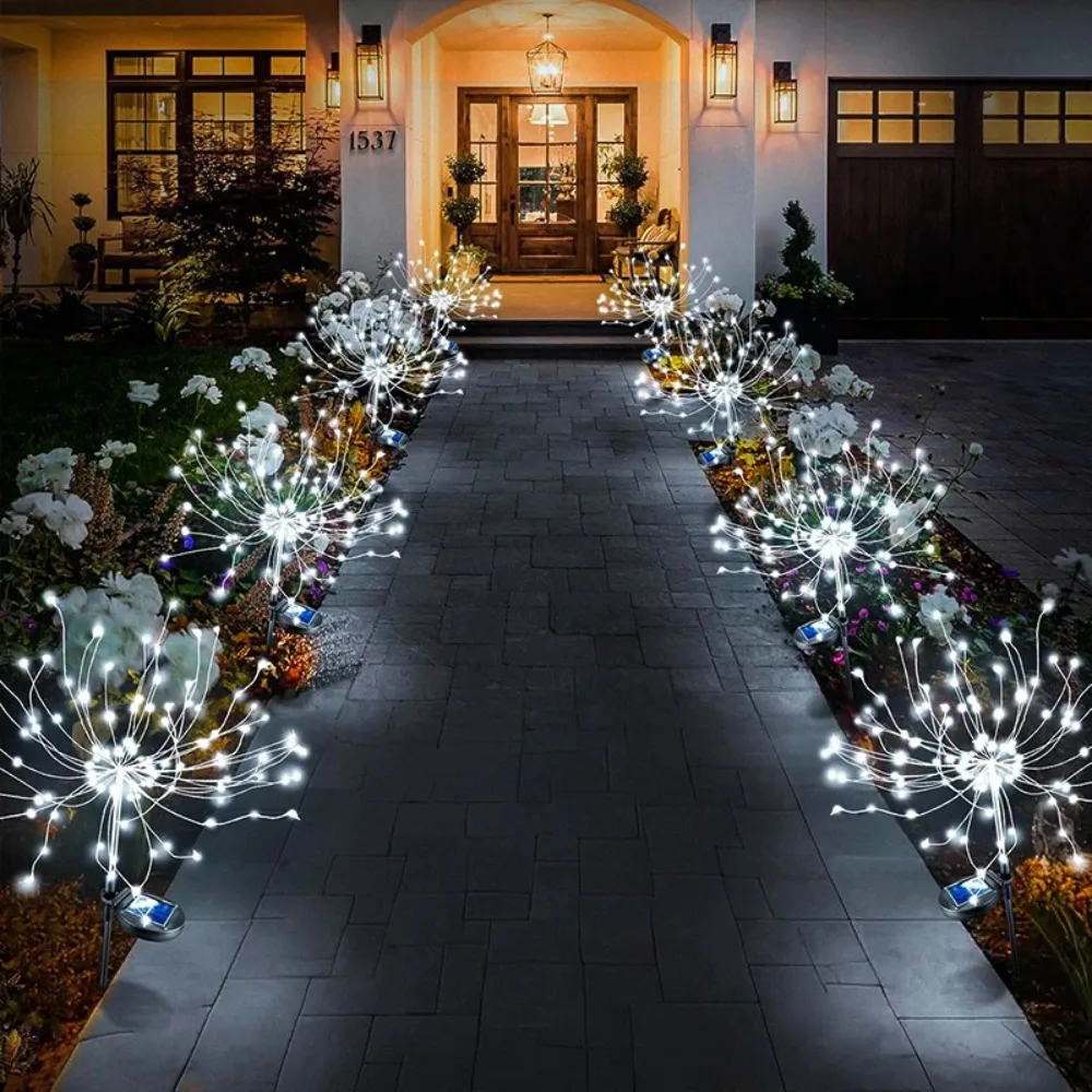 Outdoor Solar Firework Lights LED Dandelion Garden Lights for Lawn Pathway Yard Landscape Decoration