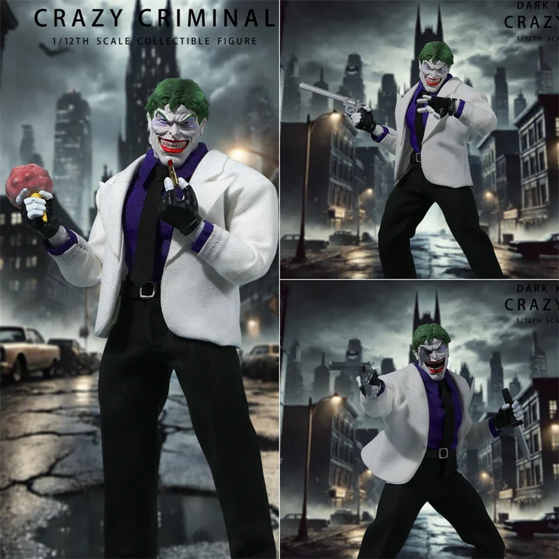 

Joy Man Toys JMToys JM005 1/12 Scale Crazy Criminal Dark Knight Return White Suit 6" Full Set Male Soldier Action Figure Models