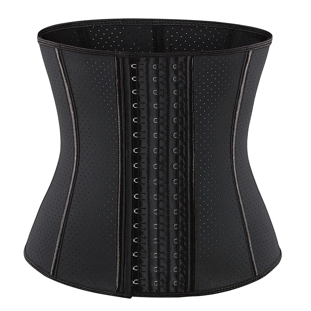 Black Women's Breathable Elastic Waist Trainer Cincher Latex Shapewear Steel Boned Corset