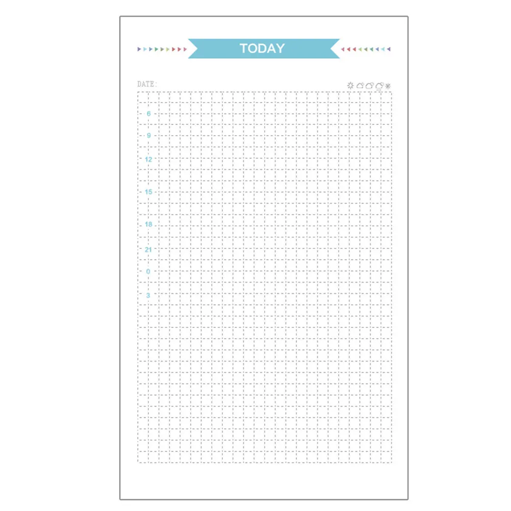 

40 Sheets A6 Grid Refill Paper 6-Ring Compatible Heavy Duty Smooth Writing Surface for Notebook Planner Journal Diary