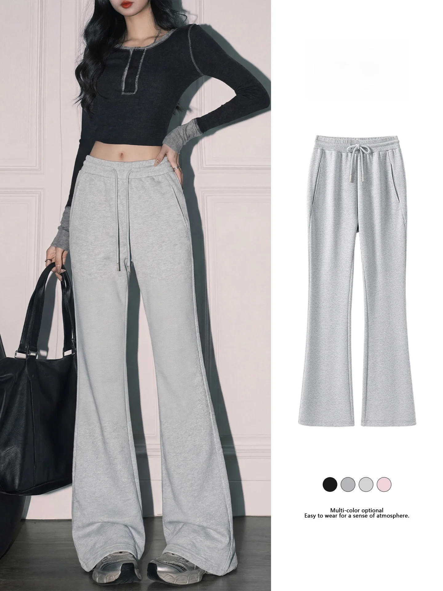 

High Waist Wide Leg Yoga Pants Women's Casual ey Linen MJsle American Retro Spring Autumn Leisure Sports Trousers