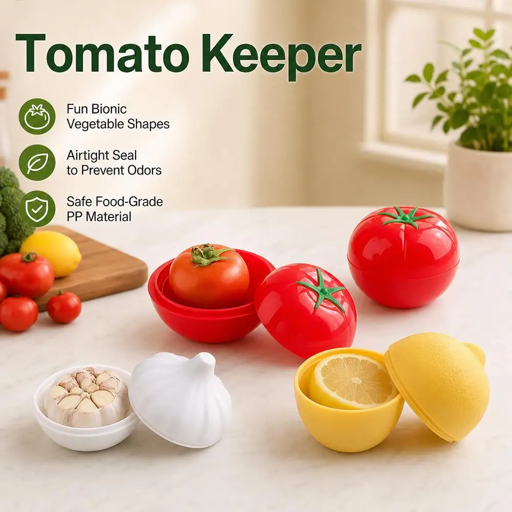 1pc Creative Kitchen Refrigerator Vegetable Fruits Crisper Containers Garlic Tomatoes Lemon Fresh Storage Box