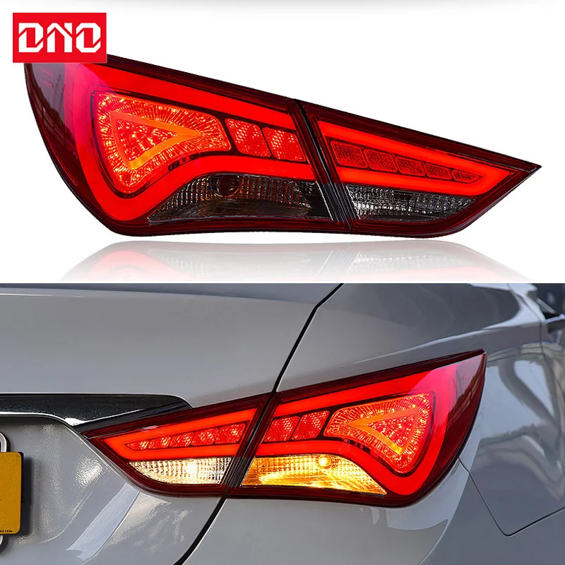 Car LED 12V Taillights For Hyundai Sonata 8 2011 2012 2013 2014 Rear Running Lamp  Brake Reverse Dynamic Turn Signal Taillamps