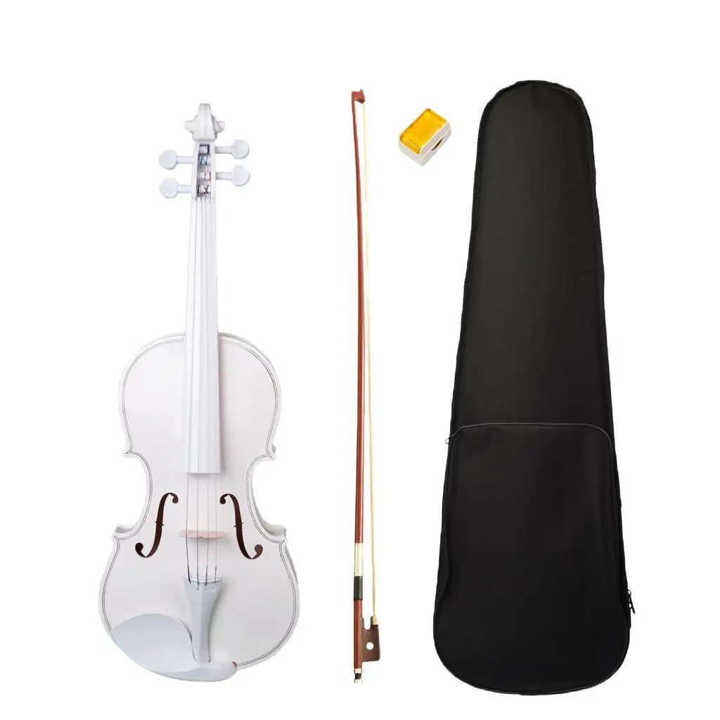 4/4 Handmade Acoustic Violin Beginner Pack with Bow, Hard Case, and Bridge for Students, Beginners, Music Lover