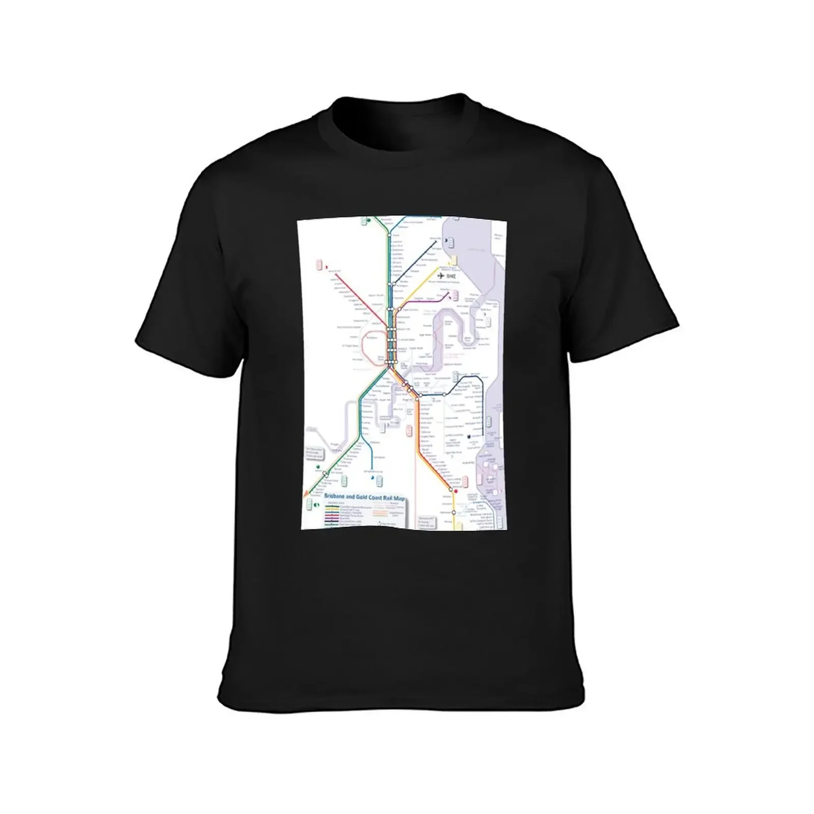 Brisbane and Gold Coast Train, Tram and Ferry map T-Shirt animal prinfor boys quick-drying men t shirts high quality