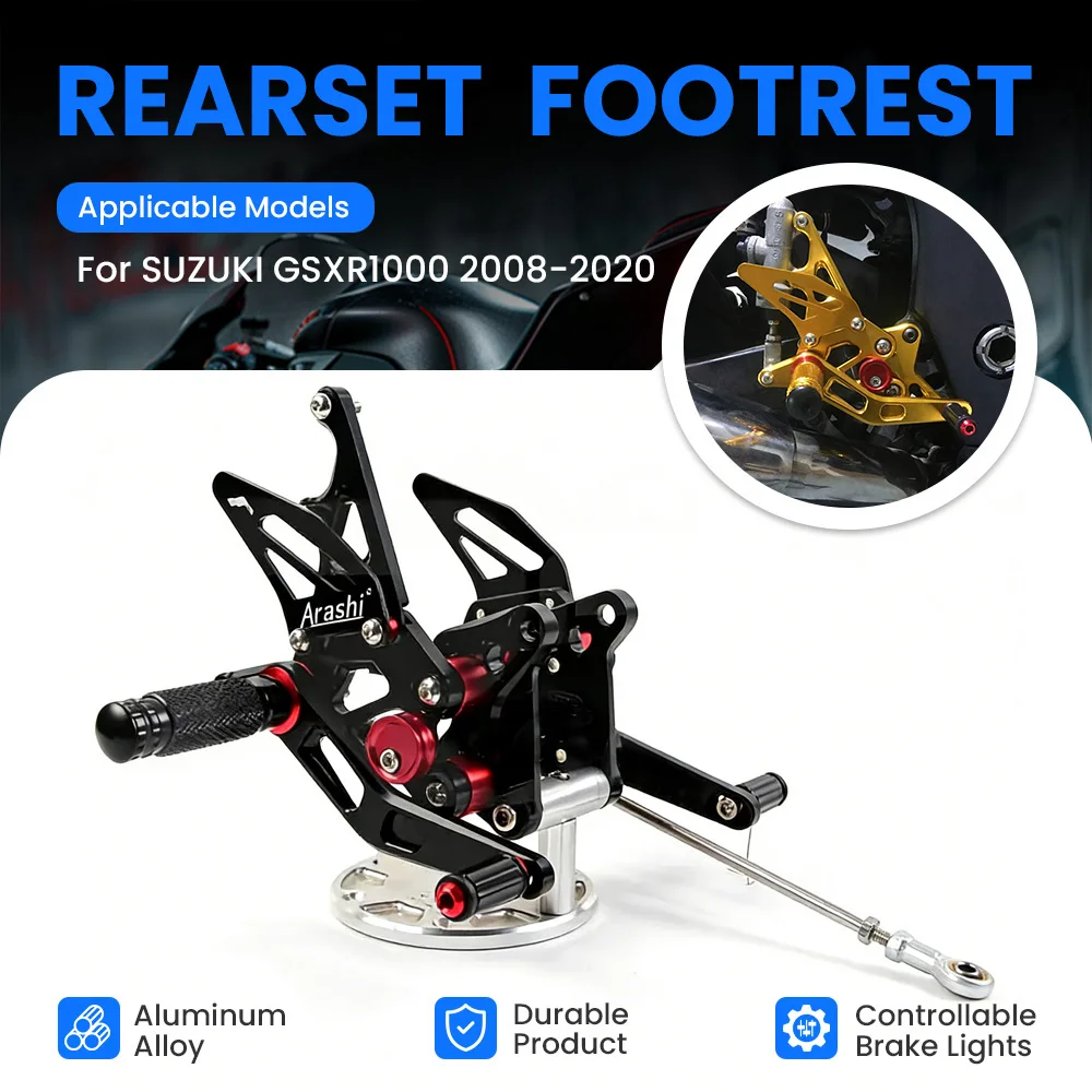 

ARASHI Motorcycle Front Foot Pedal Foot Rset Foot Pegs Rear Set Rearset For SUZUKI GSXR1300 GSX1300R HAYABASA 2008-2020