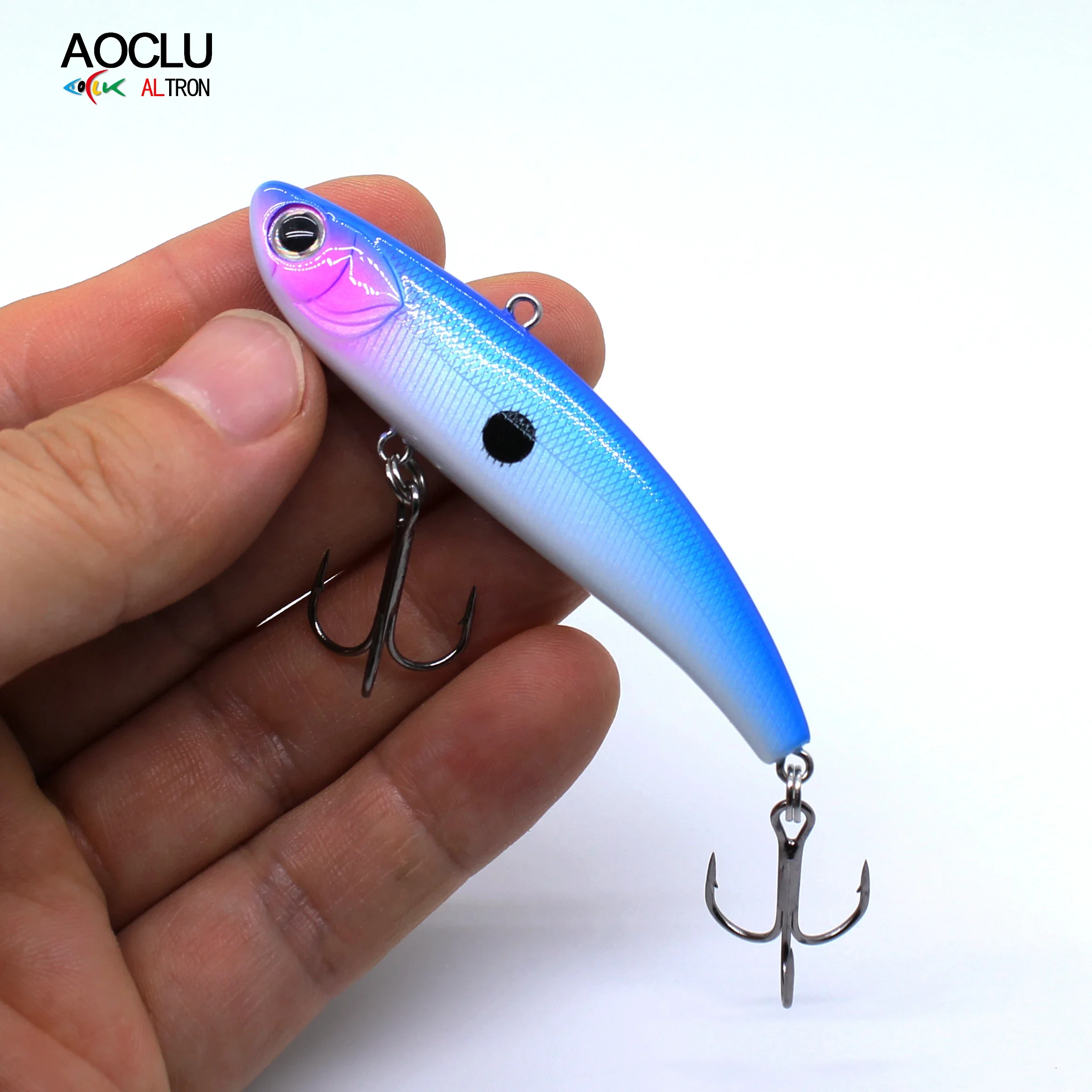 AOCLU Wobbler Super Qualità Affondamento VIB Vibrazione 90mm 29g Esca Dura Richiamo di Pesca Spigola Acqua Salata Fresca VMC Ganci