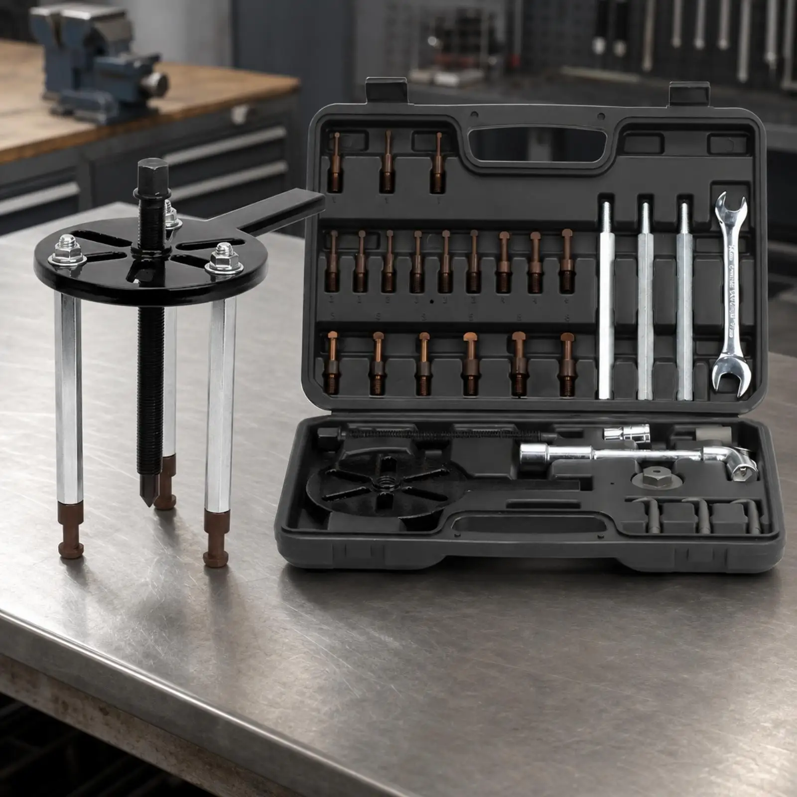 Carbon-Steel Bearing Puller Tool Impact-Resistant Deep-Groove Ball Bearing Puller Removal Kit for Mechanics, Workshop Repairs,