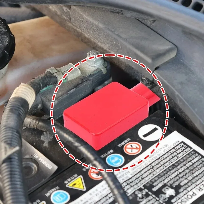 Penutup Terminal Aki Mobil Merah Hitam PVC Anti-Korosi Pelindung Isolator untuk Kutub Positif Negatif Anti-Sirkuit Pendek