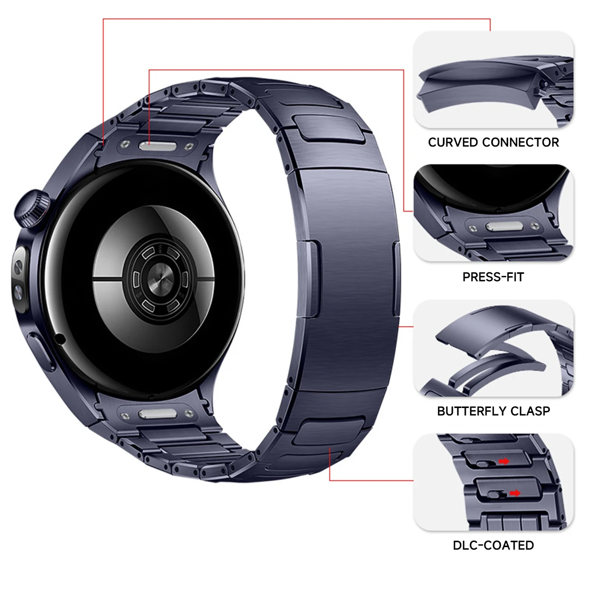 

Быстросъемный титановый ремешок для Huawei Watch 5 42/46 мм, роскошный металлический браслет для Huawei Watch 5 без зазоров, мужской деловой ремешок