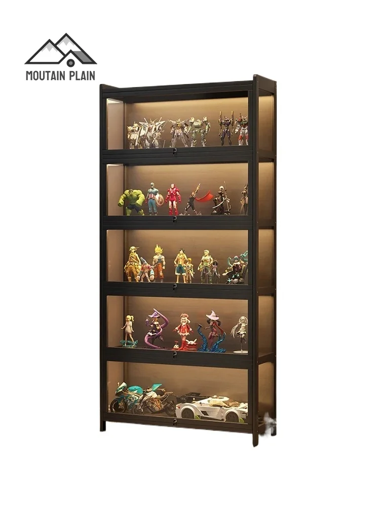 Figure Cabinet with Lock Acrylic Dust Proof Display Rack Model Storage Box Bubble Mart Storage Blind Box   Organizer