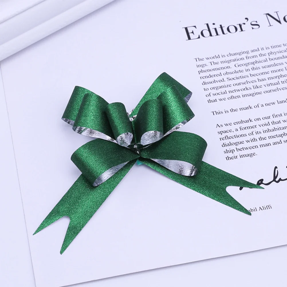 

50pcs 9Cm Glitter Pull Bows Christmas Gift Decoration Ribbon For Wedding Party Decor String Bows Festive Packaging Craft