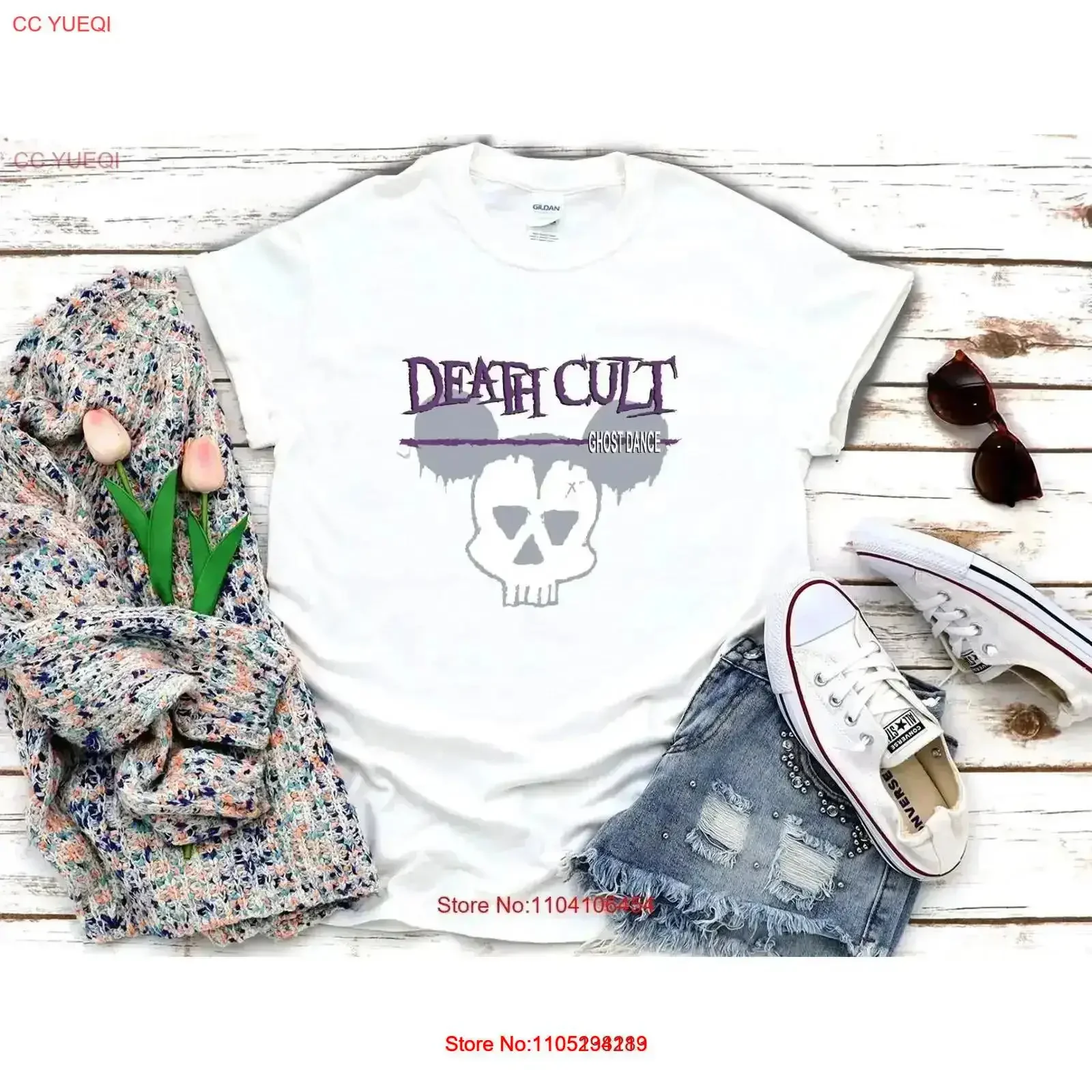 

Death Cult Ghost Dance Punk Rock music Brand 3 4 short sleeve Woman T Shirt G029 vintage Washed Breathable fashion streetwear