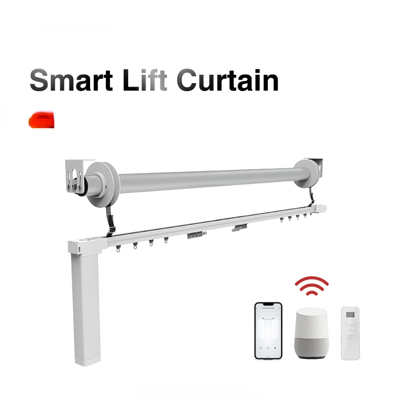 Smart Lift Curtain System APP Control Motorized Up and Down High Ceiling Window Curtain