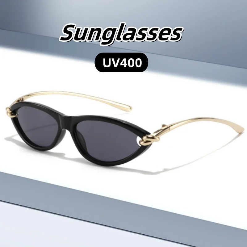 Hip-hop Personality Cat Eye Sunglasses Metal Fashionable Stage Performances Party Gatherings Travel Beach UV400 Glasses