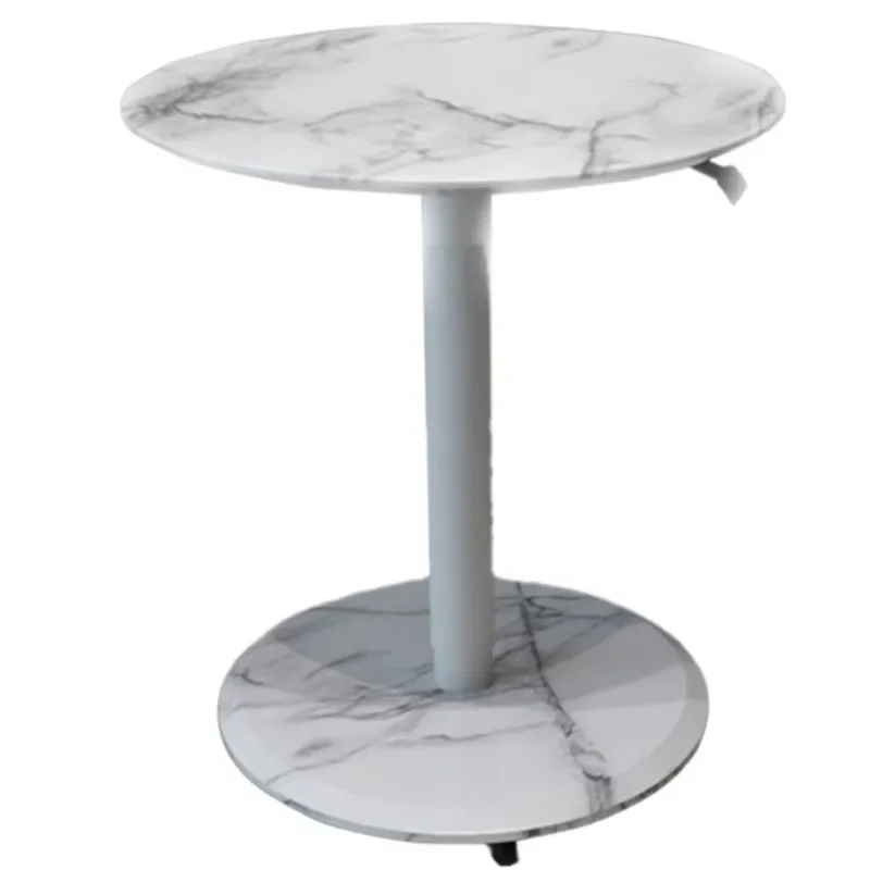 Round desktop pneumatic moving height adjustable coffee table table