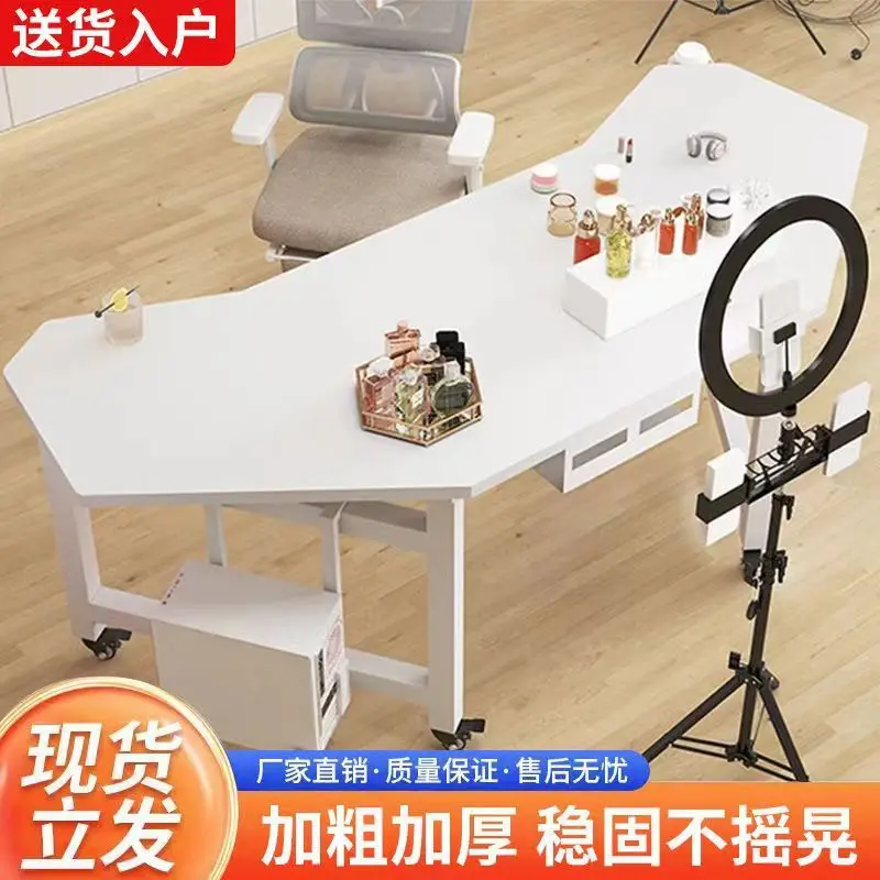 Desk with goods live streaming host table removable computer desk live streaming host desk display
